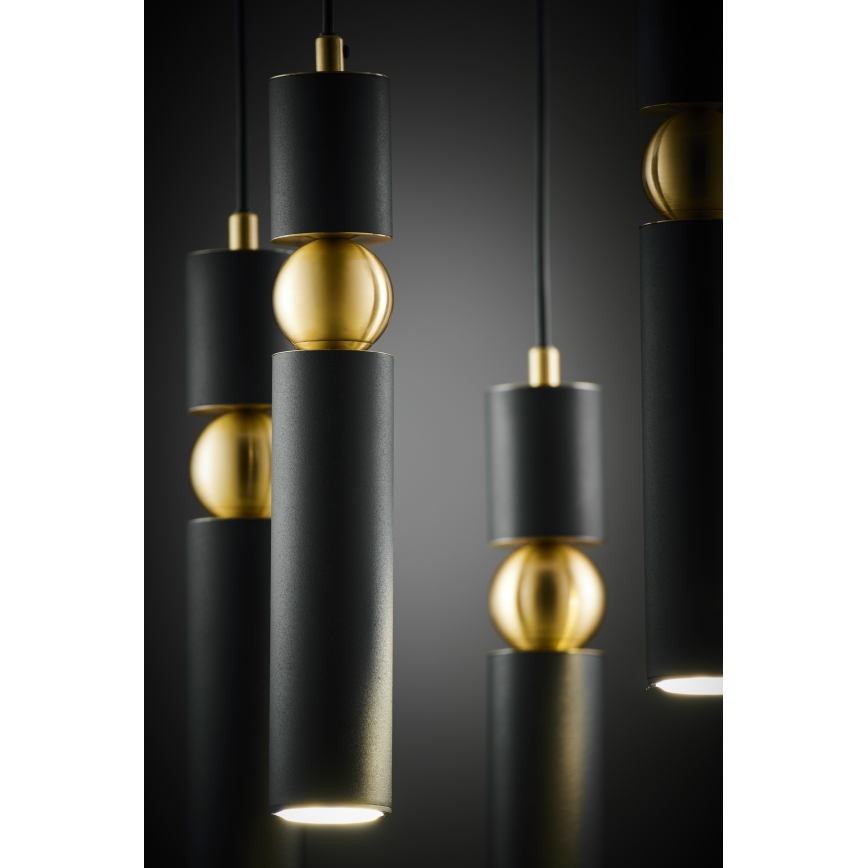 Jupiter 2014 - Chandelier on a string ALAS 5xGU10/10W/230V black/gold
