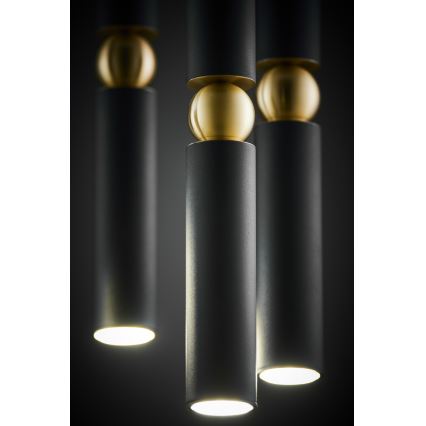 Jupiter 2014 - Chandelier on a string ALAS 5xGU10/10W/230V black/gold