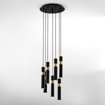 Jupiter 2015 - Chandelier on a string ALAS 7xGU10/10W/230V black/gold