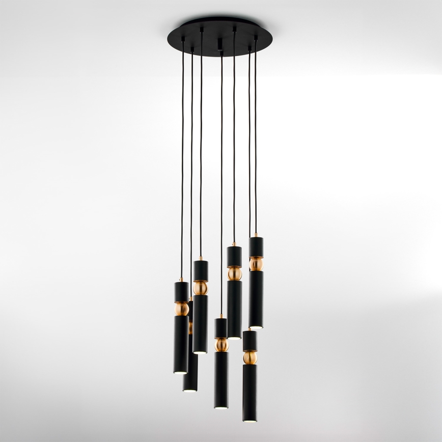 Jupiter 2015 - Chandelier on a string ALAS 7xGU10/10W/230V black/gold
