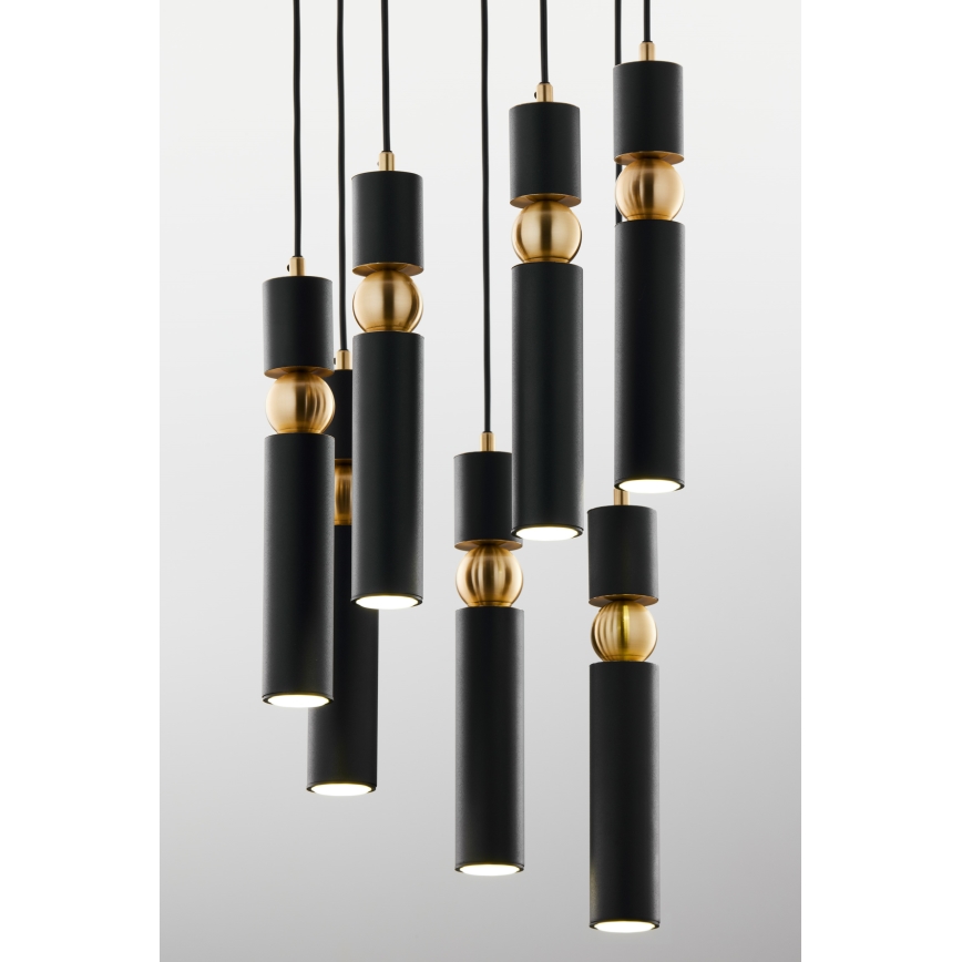 Jupiter 2015 - Chandelier on a string ALAS 7xGU10/10W/230V black/gold
