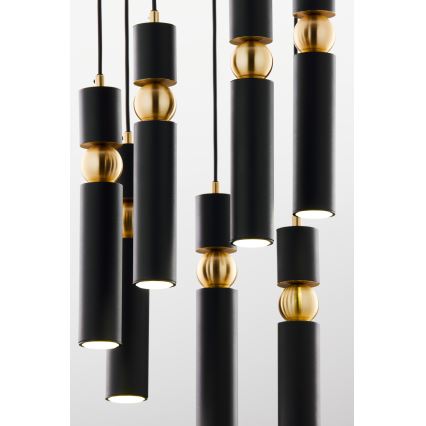 Jupiter 2015 - Chandelier on a string ALAS 7xGU10/10W/230V black/gold