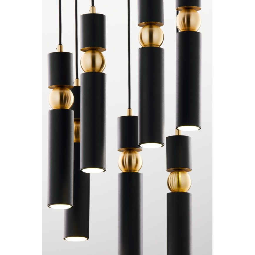 Jupiter 2015 - Chandelier on a string ALAS 7xGU10/10W/230V black/gold
