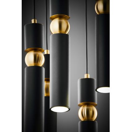 Jupiter 2015 - Chandelier on a string ALAS 7xGU10/10W/230V black/gold