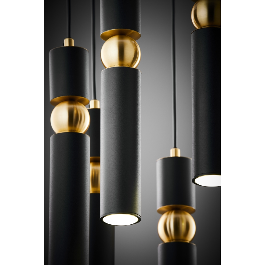 Jupiter 2015 - Chandelier on a string ALAS 7xGU10/10W/230V black/gold