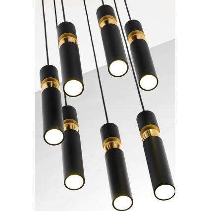Jupiter 2015 - Chandelier on a string ALAS 7xGU10/10W/230V black/gold