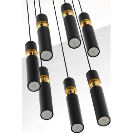 Jupiter 2015 - Chandelier on a string ALAS 7xGU10/10W/230V black/gold