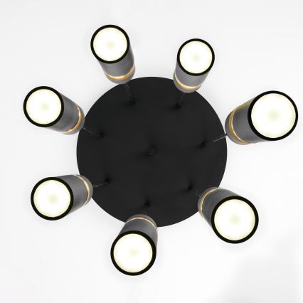 Jupiter 2015 - Chandelier on a string ALAS 7xGU10/10W/230V black/gold
