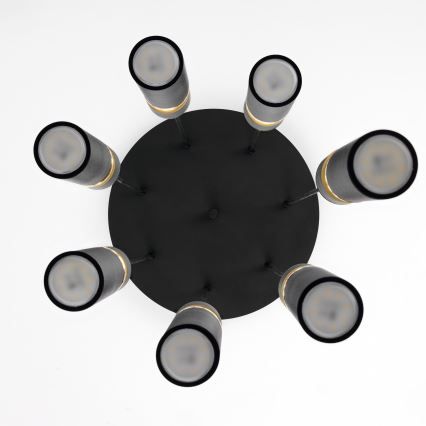 Jupiter 2015 - Chandelier on a string ALAS 7xGU10/10W/230V black/gold