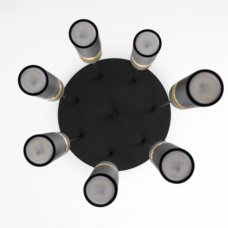 Jupiter 2015 - Chandelier on a string ALAS 7xGU10/10W/230V black/gold