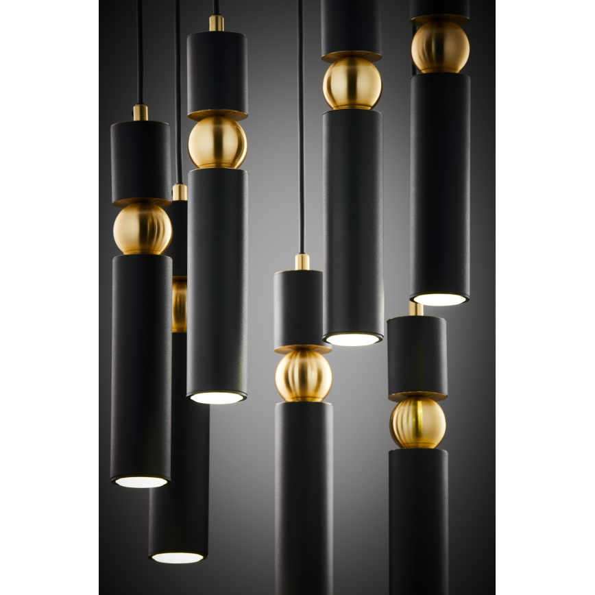Jupiter 2015 - Chandelier on a string ALAS 7xGU10/10W/230V black/gold