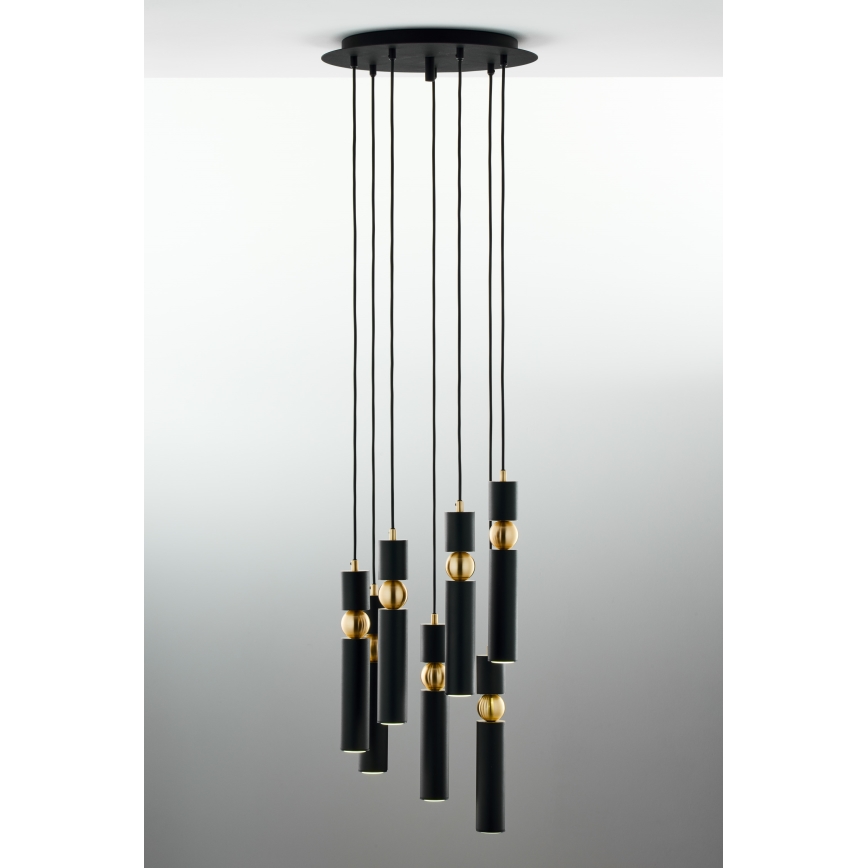 Jupiter 2015 - Chandelier on a string ALAS 7xGU10/10W/230V black/gold
