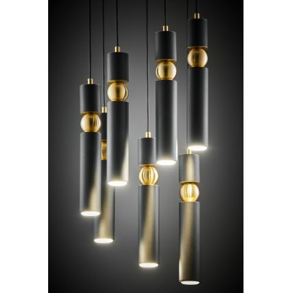 Jupiter 2015 - Chandelier on a string ALAS 7xGU10/10W/230V black/gold