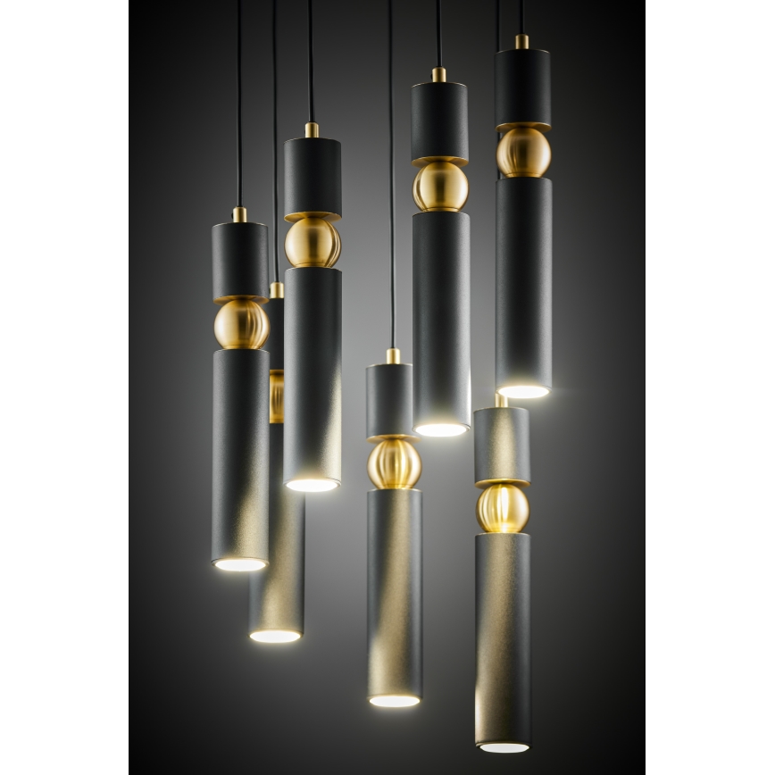 Jupiter 2015 - Chandelier on a string ALAS 7xGU10/10W/230V black/gold