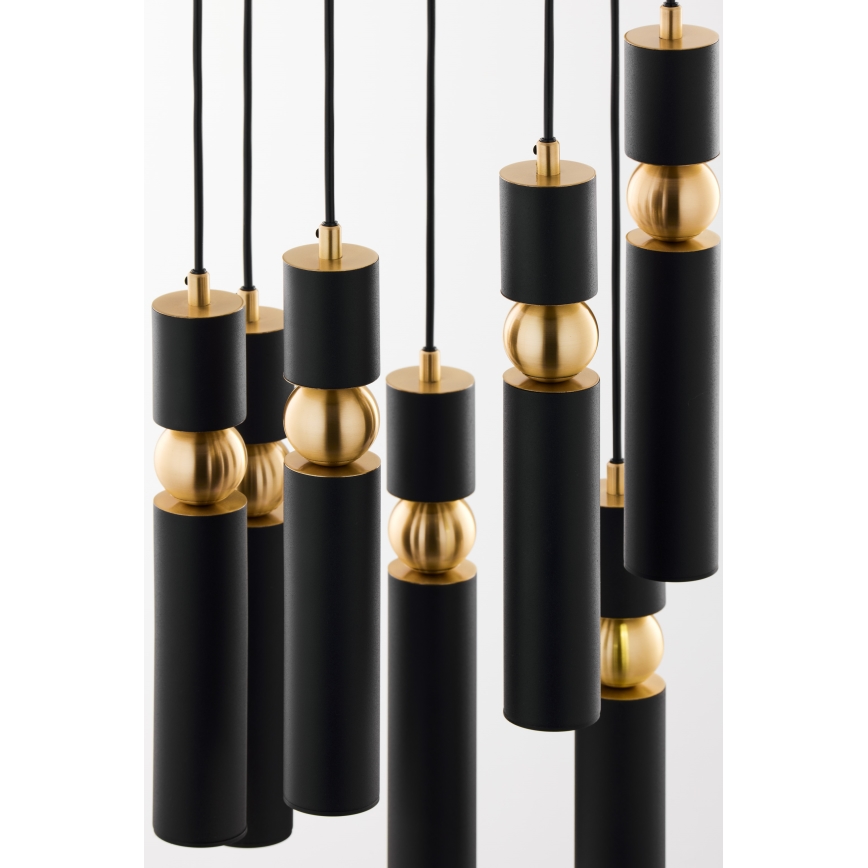 Jupiter 2015 - Chandelier on a string ALAS 7xGU10/10W/230V black/gold