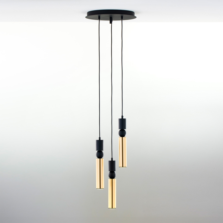 Jupiter 2016 - Chandelier on a string ALAS 3xGU10/10W/230V gold/black