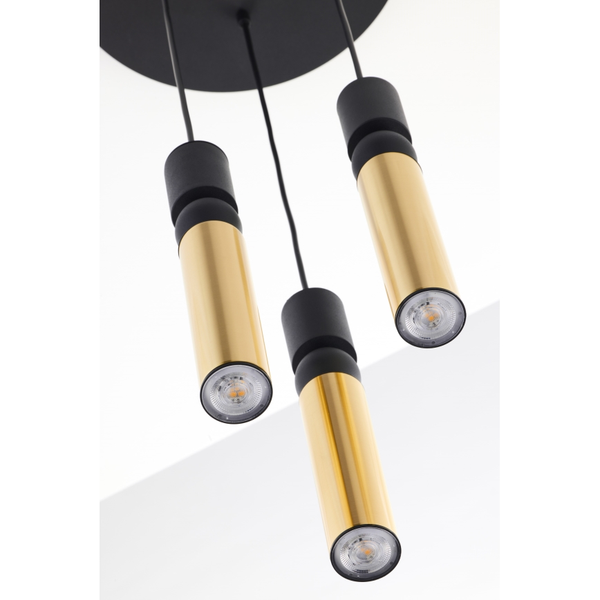 Jupiter 2016 - Chandelier on a string ALAS 3xGU10/10W/230V gold/black