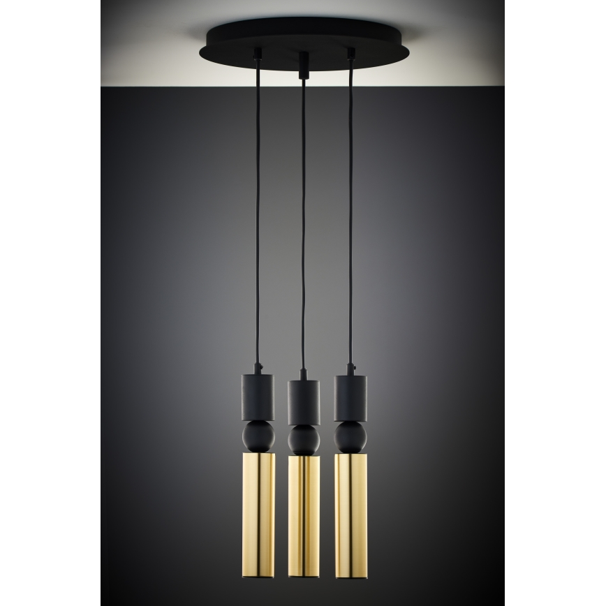 Jupiter 2016 - Chandelier on a string ALAS 3xGU10/10W/230V gold/black