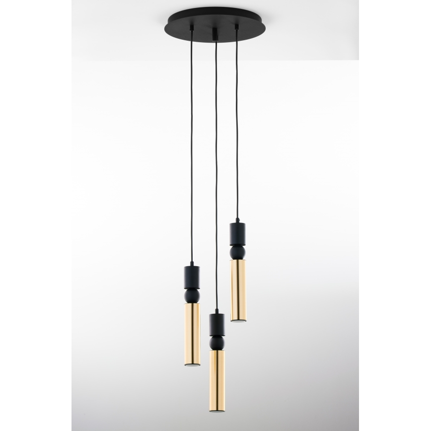 Jupiter 2016 - Chandelier on a string ALAS 3xGU10/10W/230V gold/black