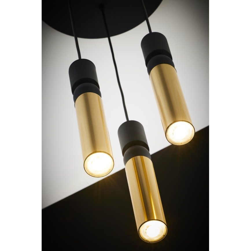 Jupiter 2016 - Chandelier on a string ALAS 3xGU10/10W/230V gold/black