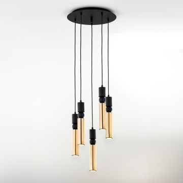 Jupiter 2017 - Chandelier on a string ALAS 5xGU10/10W/230V gold/black