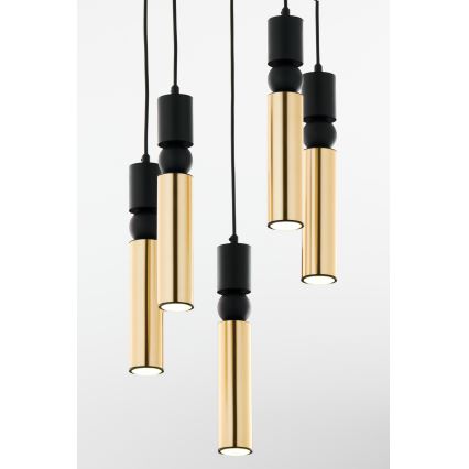 Jupiter 2017 - Chandelier on a string ALAS 5xGU10/10W/230V gold/black