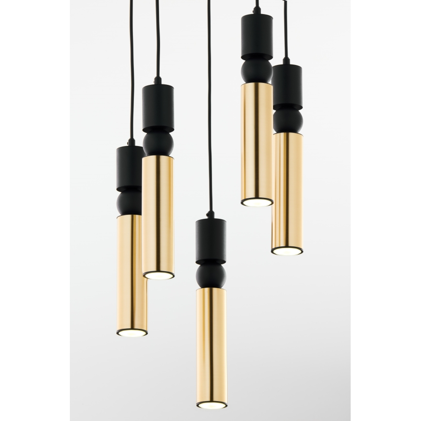 Jupiter 2017 - Chandelier on a string ALAS 5xGU10/10W/230V gold/black