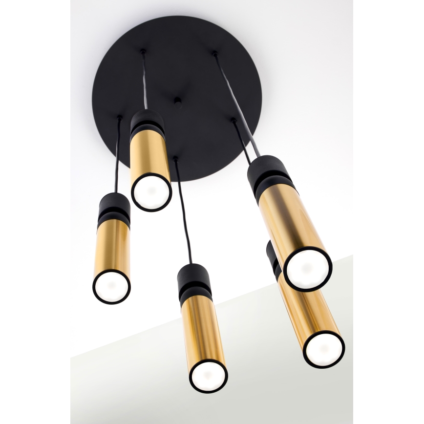 Jupiter 2017 - Chandelier on a string ALAS 5xGU10/10W/230V gold/black
