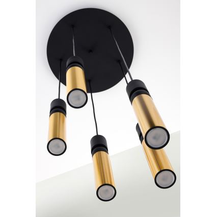 Jupiter 2017 - Chandelier on a string ALAS 5xGU10/10W/230V gold/black