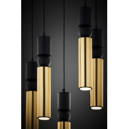 Jupiter 2017 - Chandelier on a string ALAS 5xGU10/10W/230V gold/black
