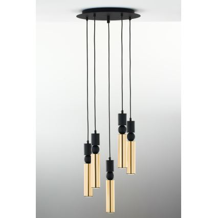 Jupiter 2017 - Chandelier on a string ALAS 5xGU10/10W/230V gold/black