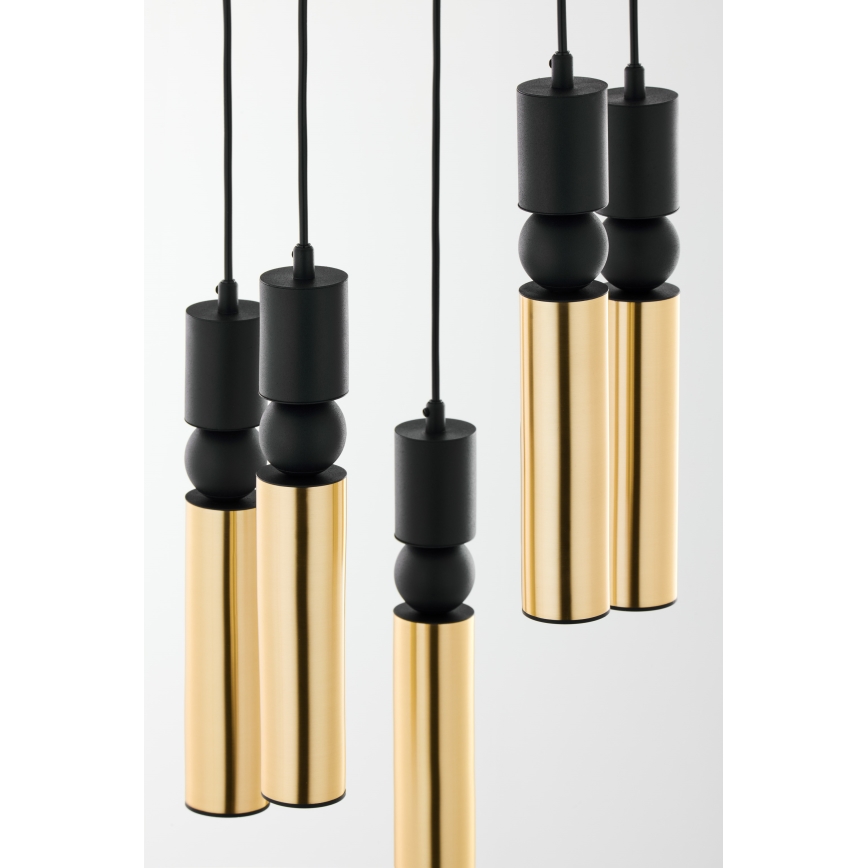 Jupiter 2017 - Chandelier on a string ALAS 5xGU10/10W/230V gold/black
