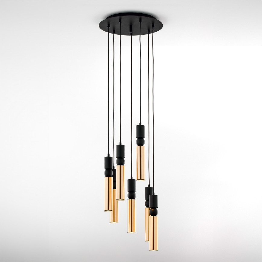 Jupiter 2018 - Chandelier on a string ALAS 7xGU10/10W/230V gold/black