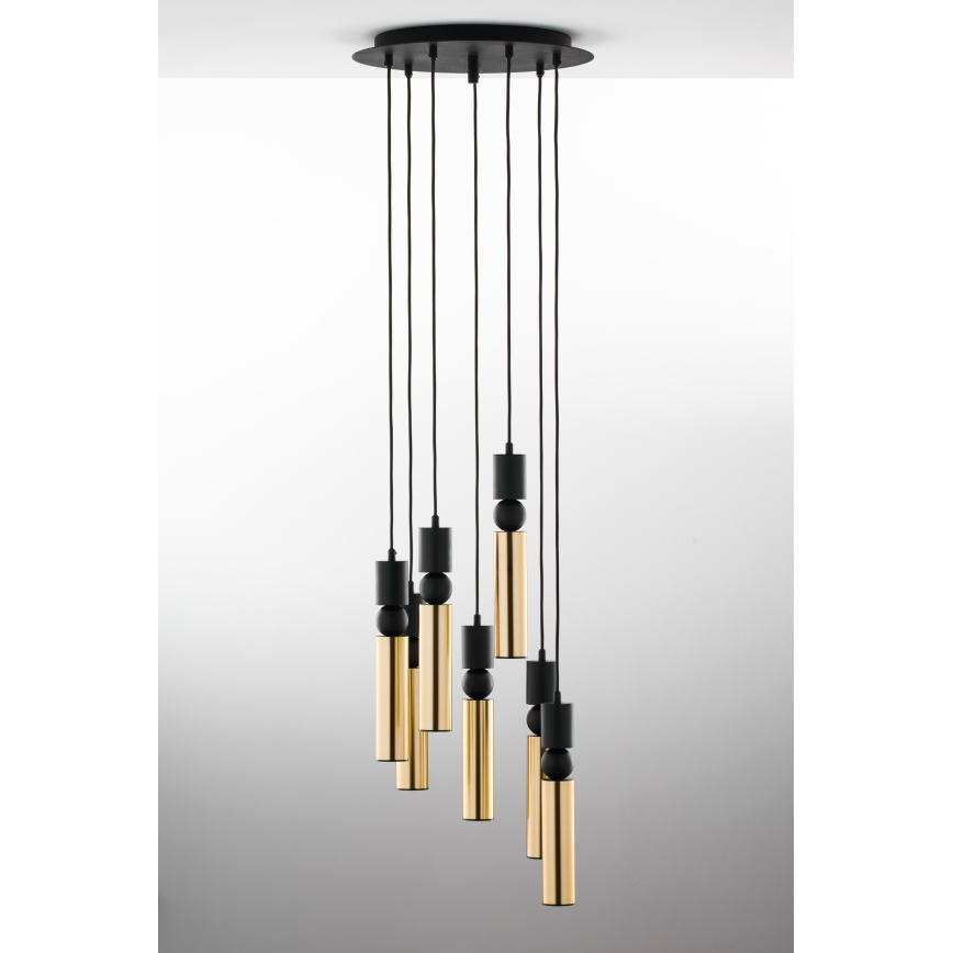 Jupiter 2018 - Chandelier on a string ALAS 7xGU10/10W/230V gold/black