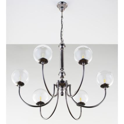 Jupiter 2022 - Chandelier on a chain BRILLANTE 6xG9/10W/230V shiny chrome