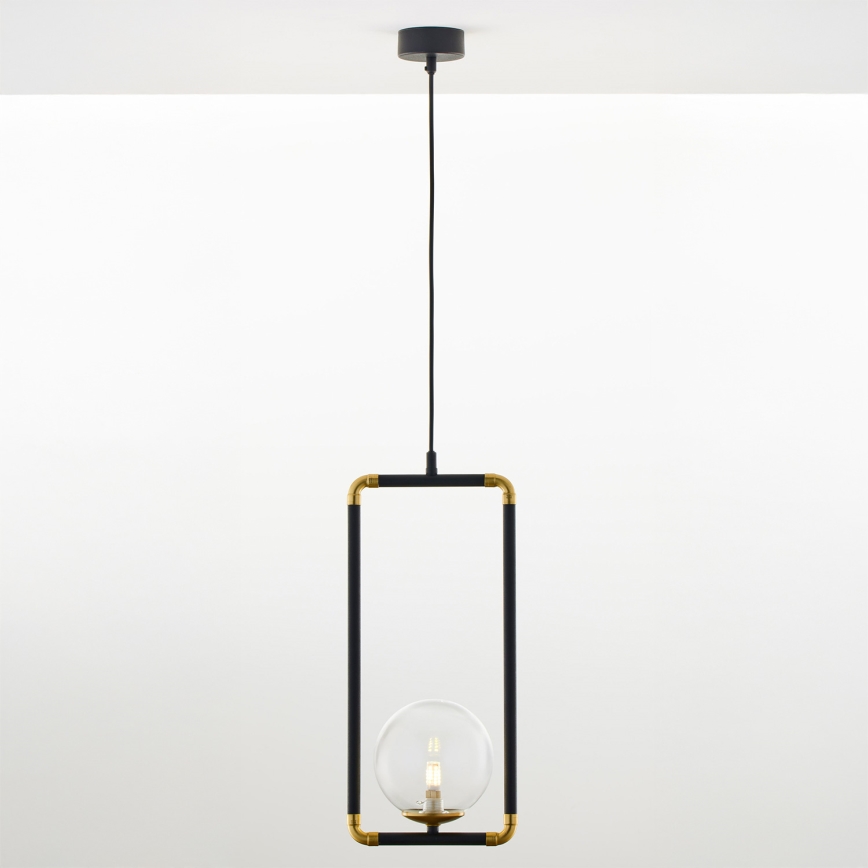 Jupiter 2023 - Chandelier on a string ZAFRA 1xG9/10W/230V black/gold/clear