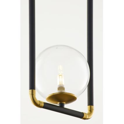 Jupiter 2023 - Chandelier on a string ZAFRA 1xG9/10W/230V black/gold/clear