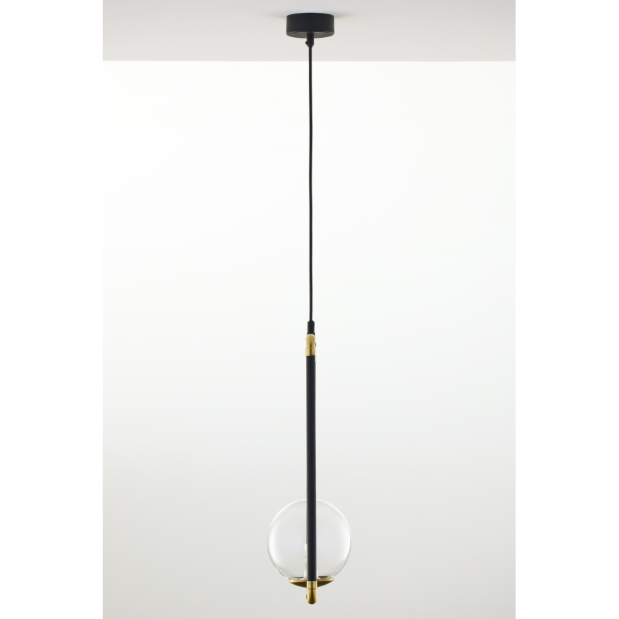Jupiter 2023 - Chandelier on a string ZAFRA 1xG9/10W/230V black/gold/clear