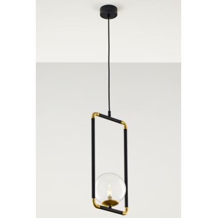 Jupiter 2023 - Chandelier on a string ZAFRA 1xG9/10W/230V black/gold/clear