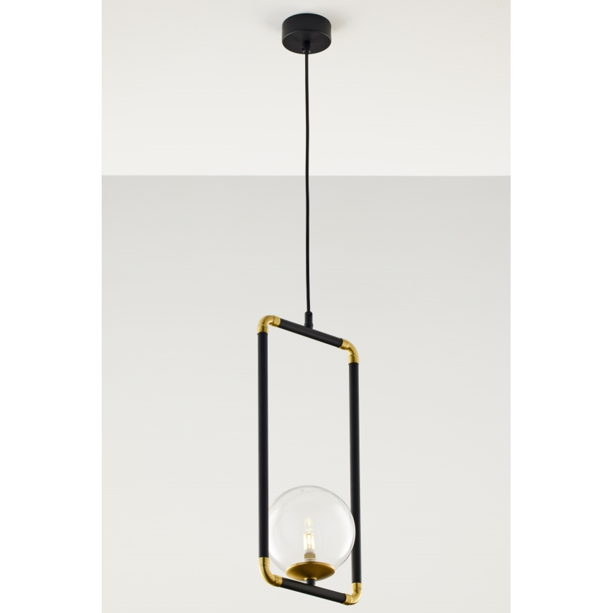 Jupiter 2023 - Chandelier on a string ZAFRA 1xG9/10W/230V black/gold/clear