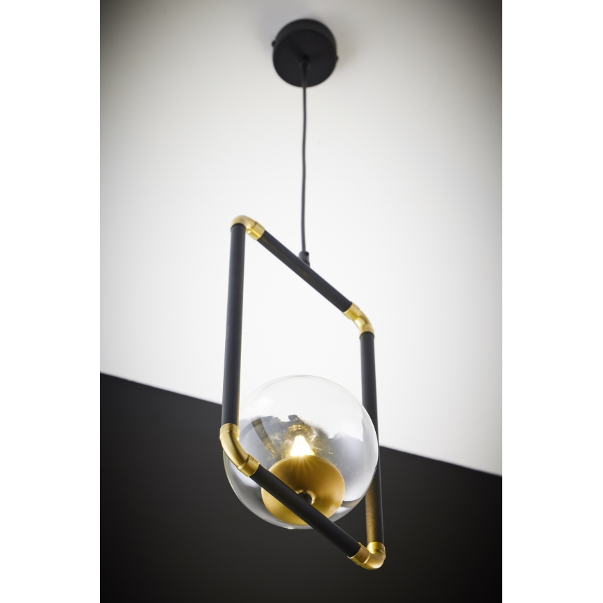Jupiter 2023 - Chandelier on a string ZAFRA 1xG9/10W/230V black/gold/clear