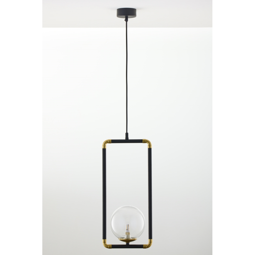 Jupiter 2023 - Chandelier on a string ZAFRA 1xG9/10W/230V black/gold/clear