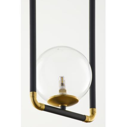 Jupiter 2023 - Chandelier on a string ZAFRA 1xG9/10W/230V black/gold/clear