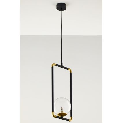Jupiter 2023 - Chandelier on a string ZAFRA 1xG9/10W/230V black/gold/clear