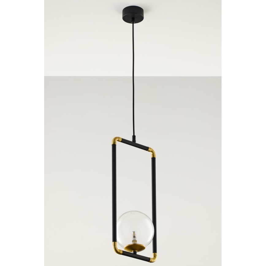 Jupiter 2023 - Chandelier on a string ZAFRA 1xG9/10W/230V black/gold/clear