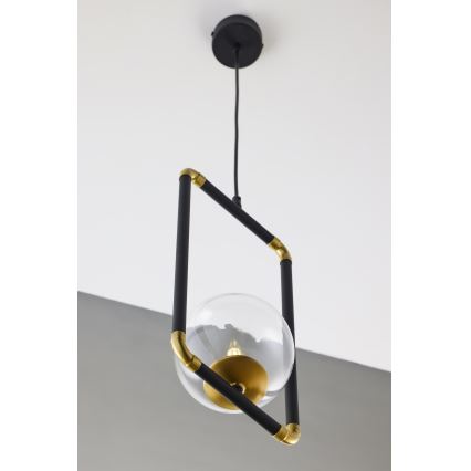 Jupiter 2023 - Chandelier on a string ZAFRA 1xG9/10W/230V black/gold/clear