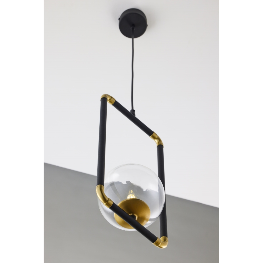 Jupiter 2023 - Chandelier on a string ZAFRA 1xG9/10W/230V black/gold/clear