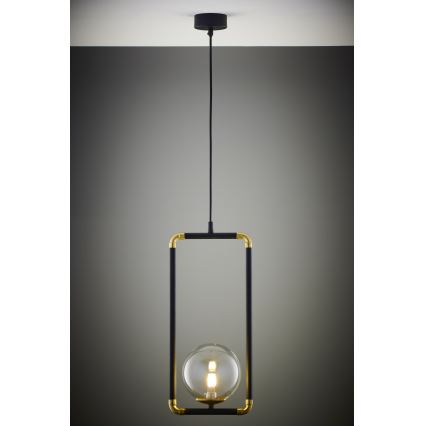 Jupiter 2023 - Chandelier on a string ZAFRA 1xG9/10W/230V black/gold/clear