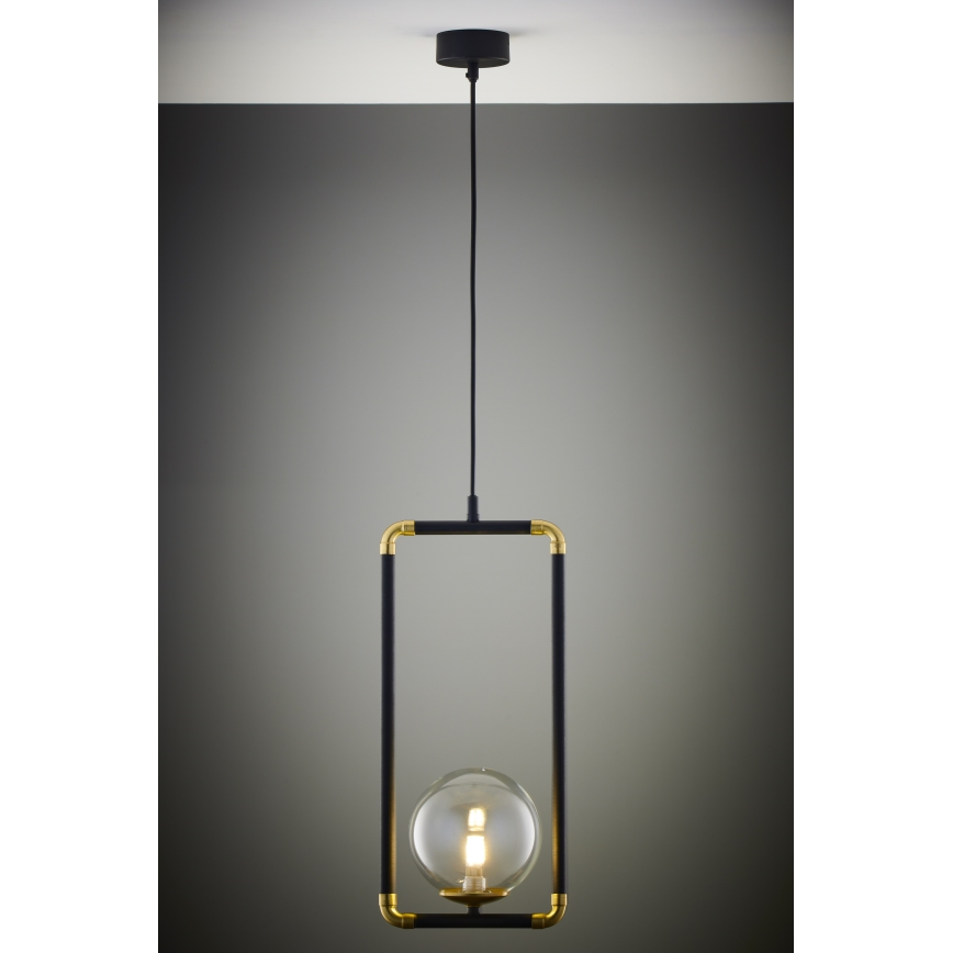 Jupiter 2023 - Chandelier on a string ZAFRA 1xG9/10W/230V black/gold/clear