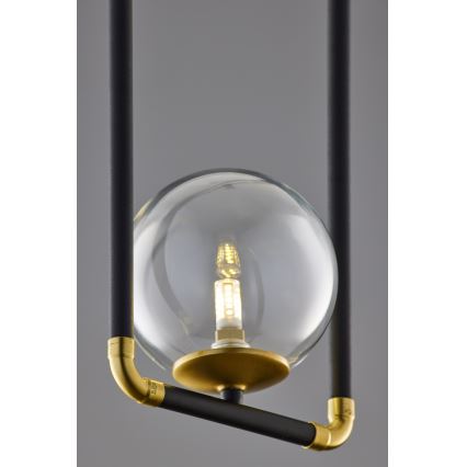 Jupiter 2023 - Chandelier on a string ZAFRA 1xG9/10W/230V black/gold/clear